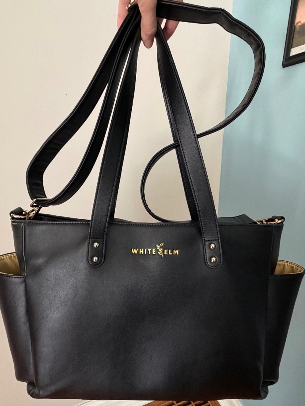 White Elm Aquila Tote Bag- Black and Cream